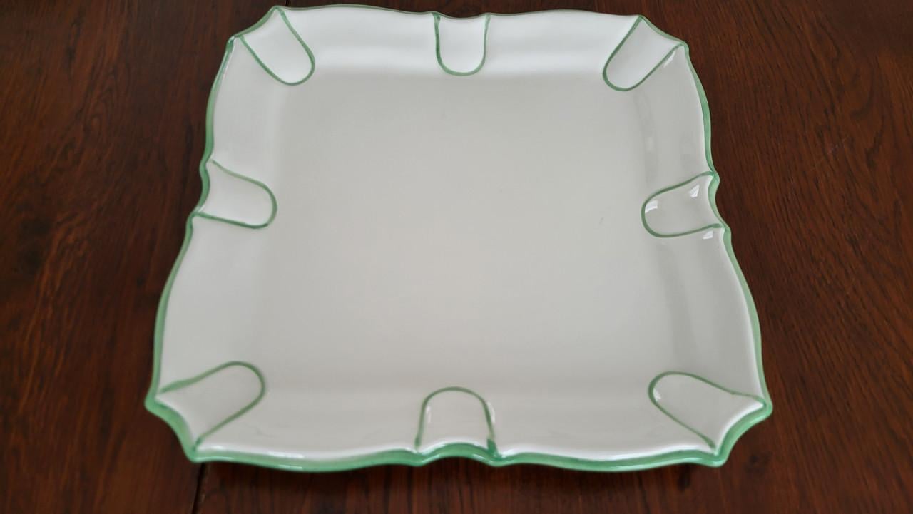 Italiaans aardewerk schaal vierkant 27,5 cm