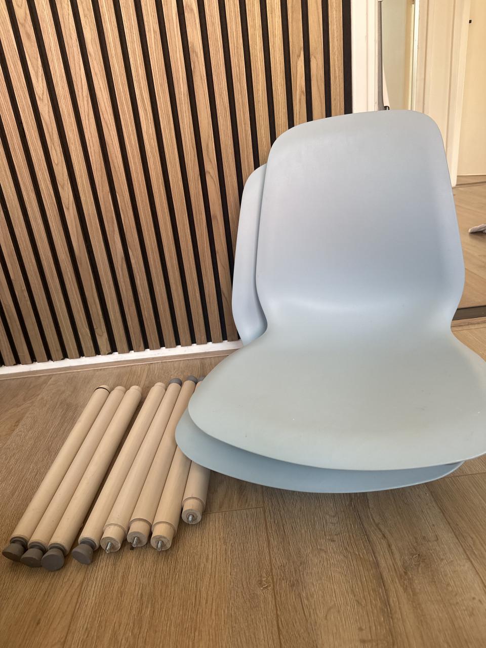 Leuke blauwe kunststof stoelem