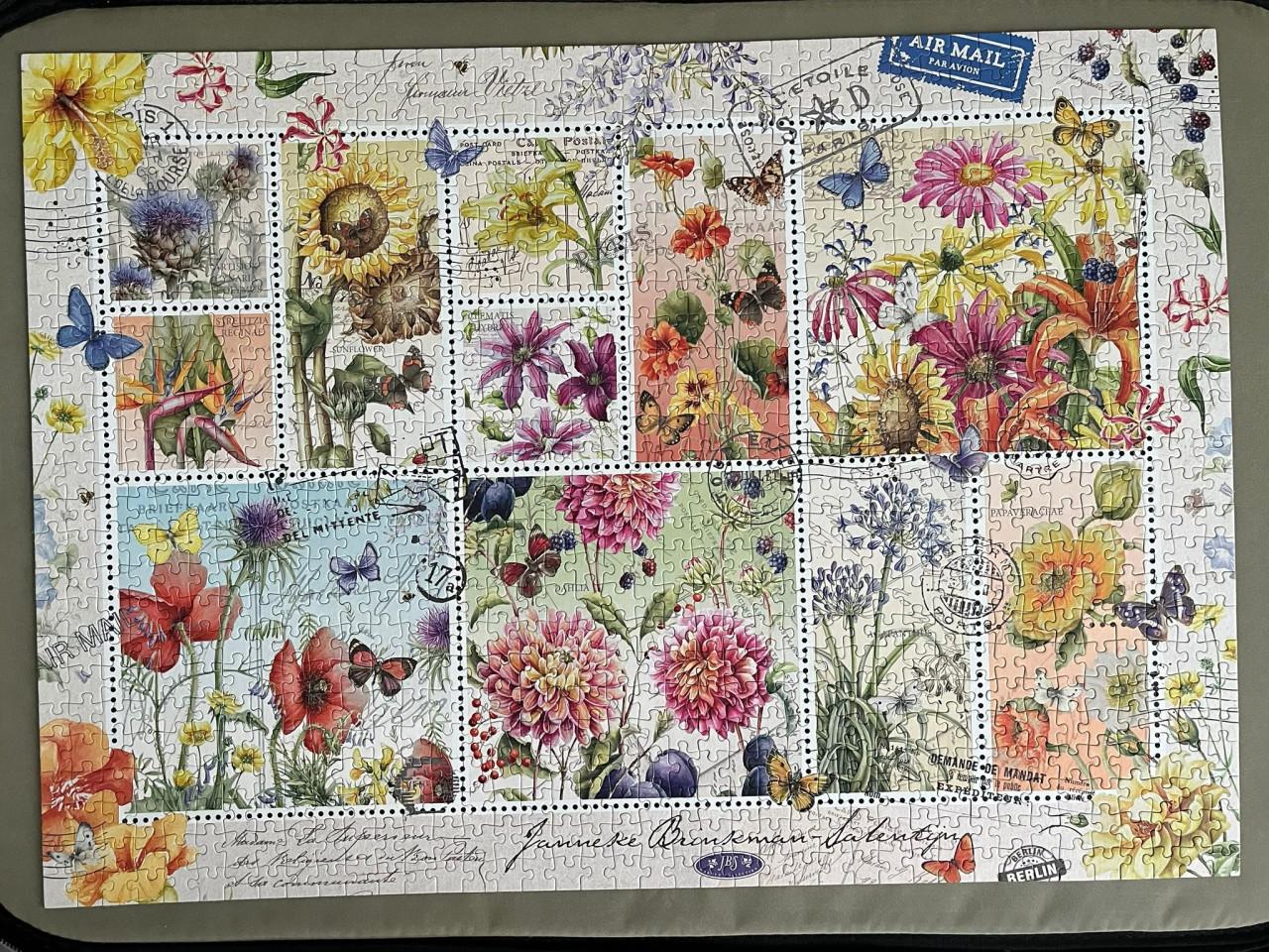 Puzzel Zomerbloemen postzegels
