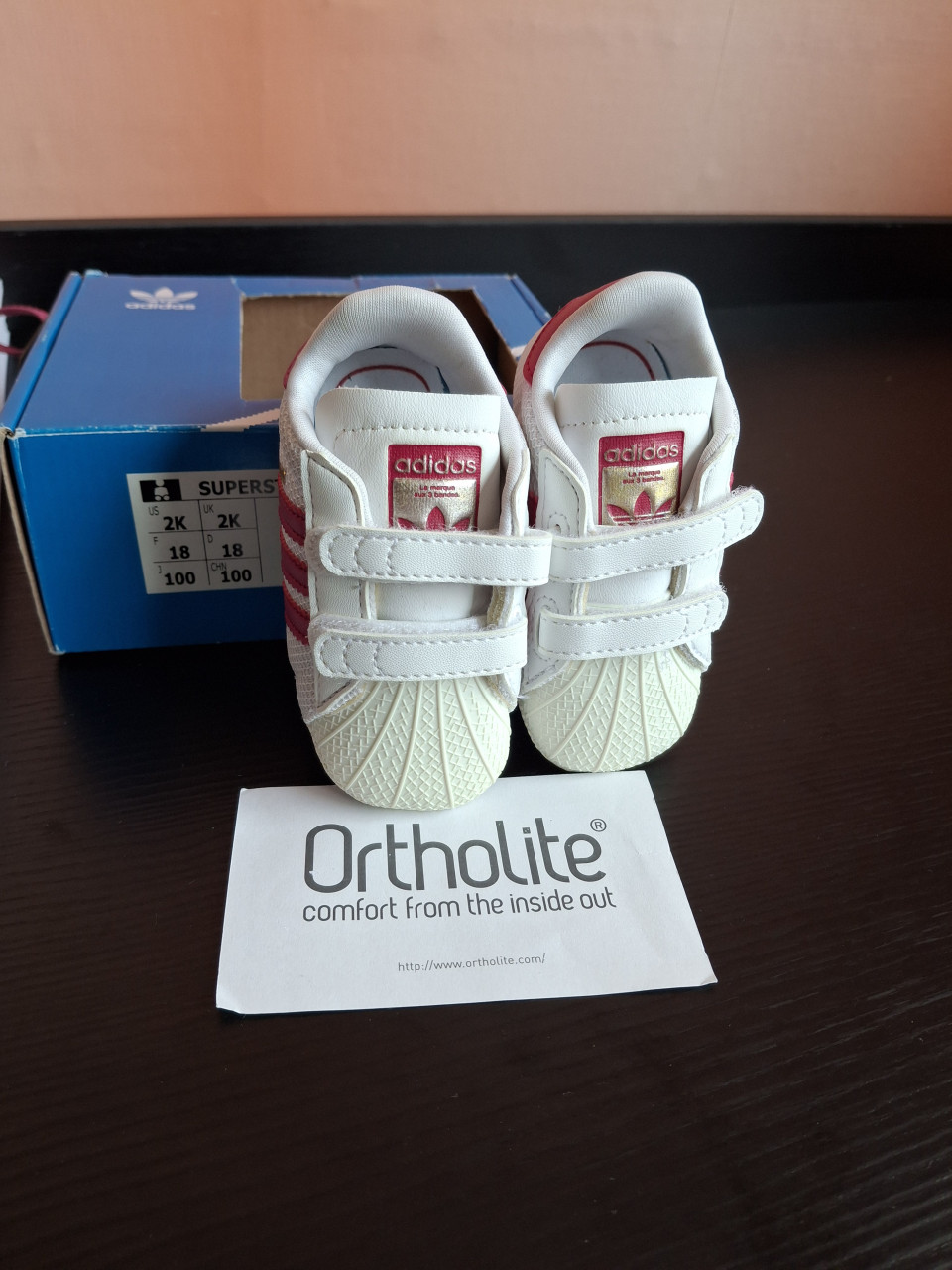 Baby schoentjes adidas roze/wit