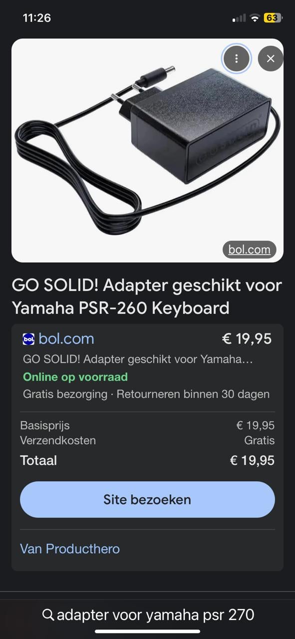 YAMAHA PSR-270 Keyboard