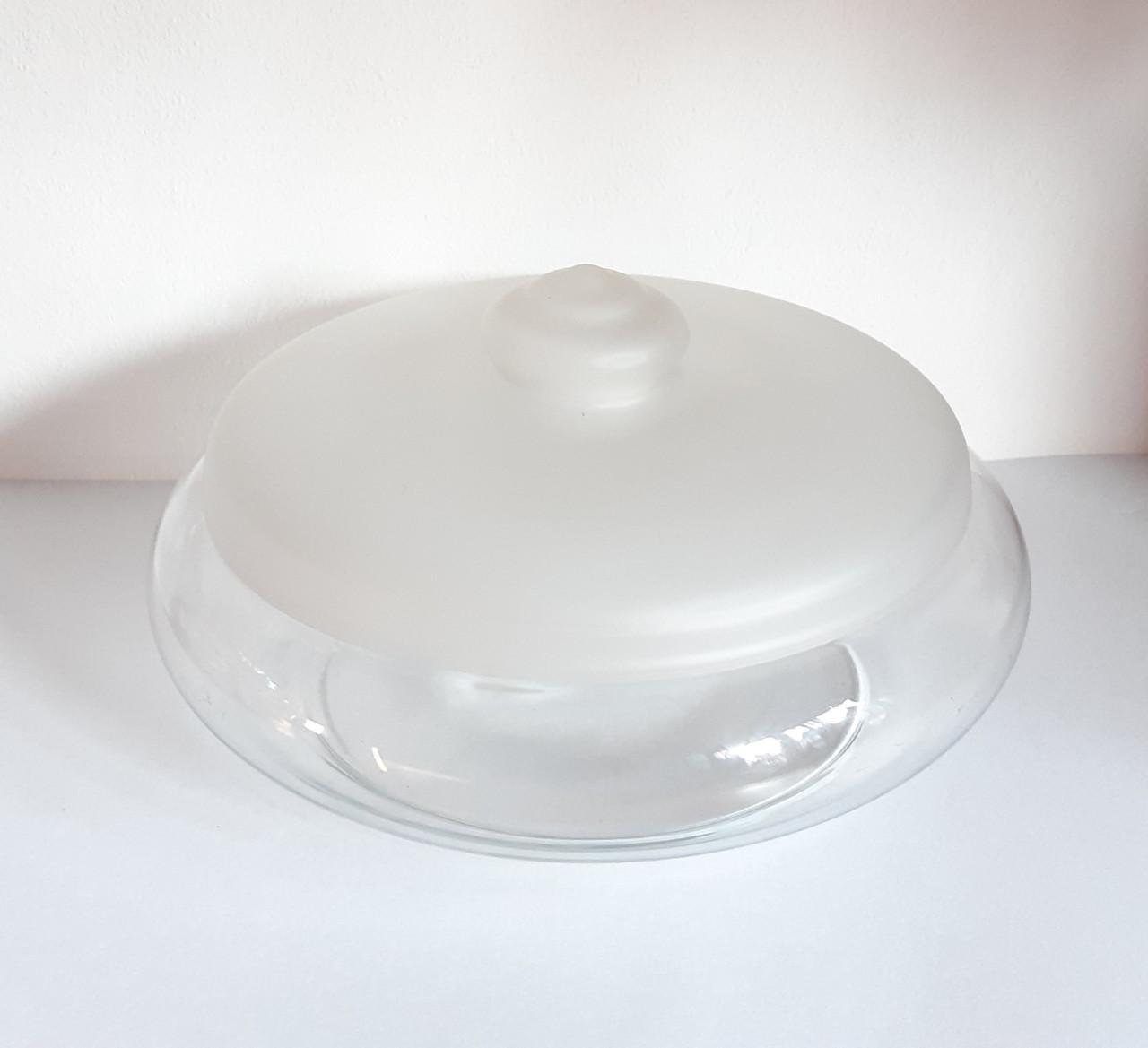 Leerdam glas: koekjes schaal met satiné deksel