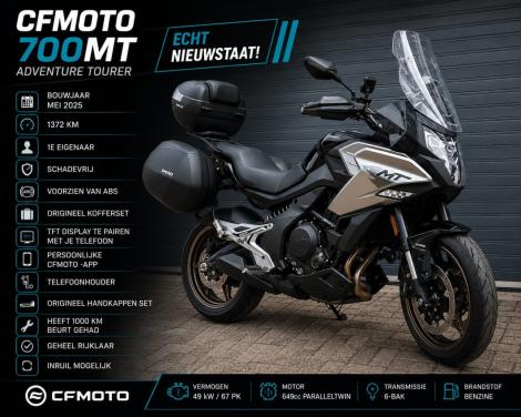 CFMOTO 700MT van mei vorig jaar met 1372km, gewoon nieuw! €5995,-