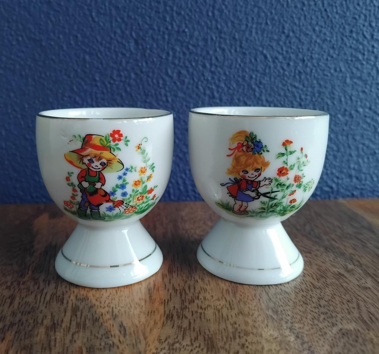 Vintage 60's Eierdopjes Porselein