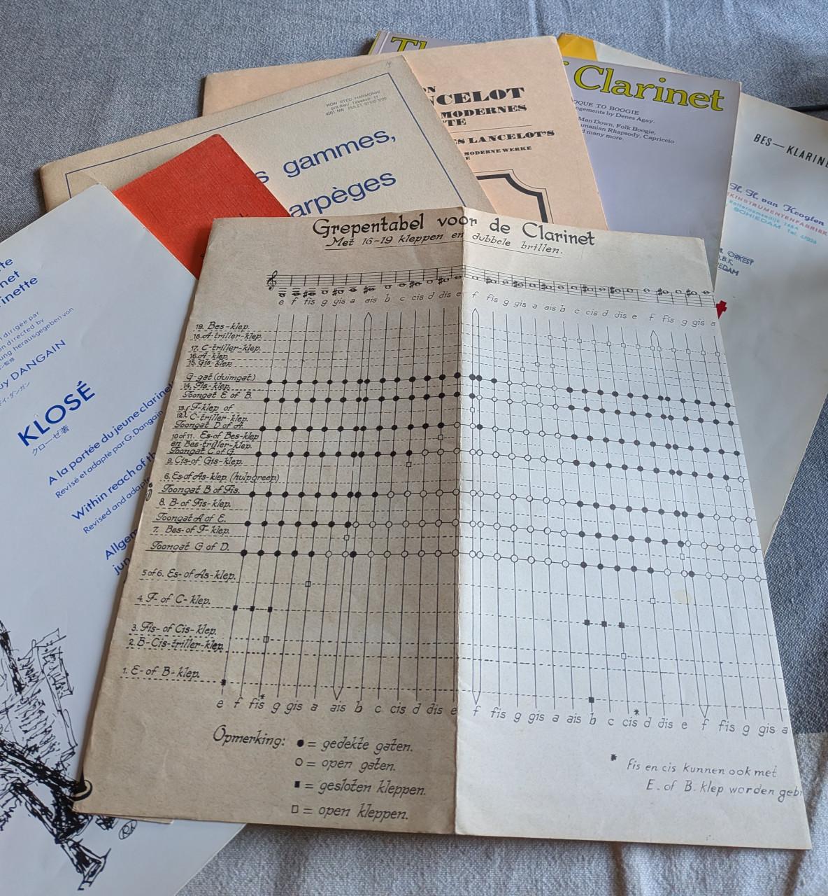 Klarinet, Prelude met 6 muziekboeken