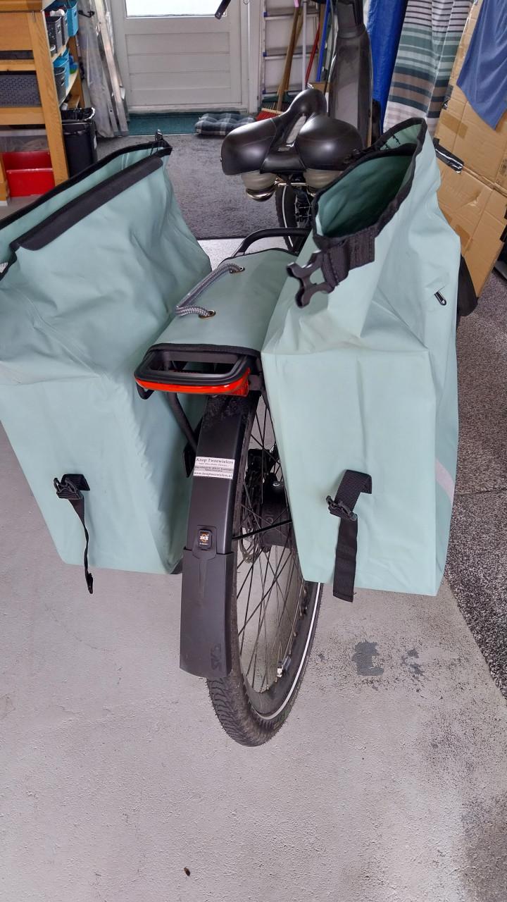Dubbele fietstas 48ltr groen