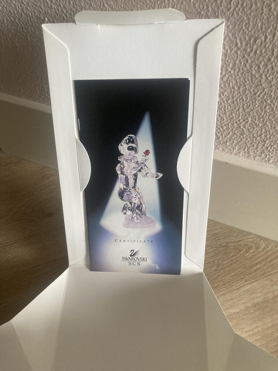 Swarovski harlekijn met display en plaquette