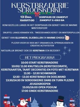Kerstbraderie zaterdag 13 december supergaaf programma en veel kramen