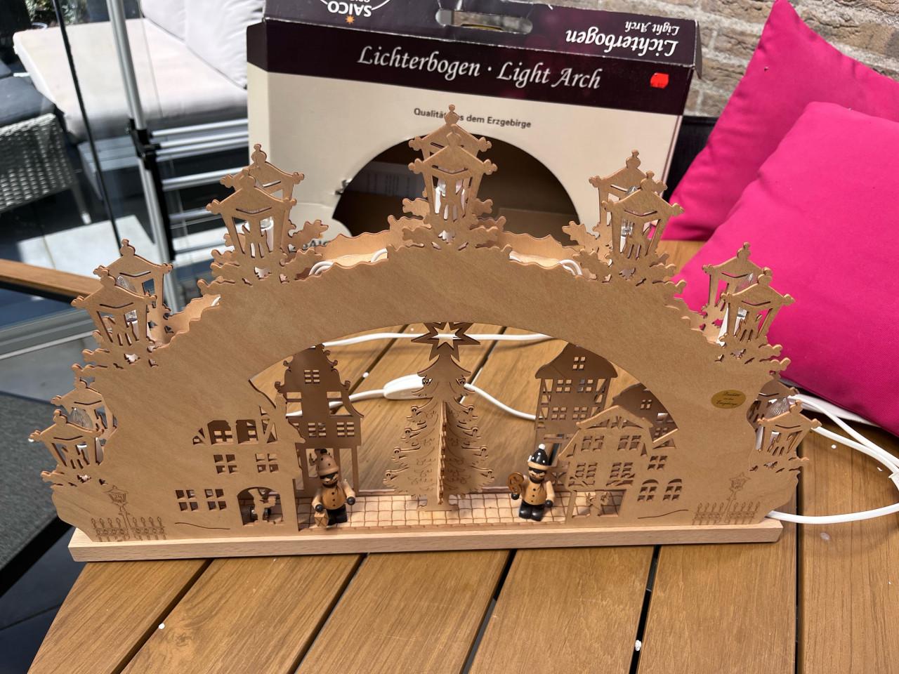 Houten kerst lichtboog SAICO Original
