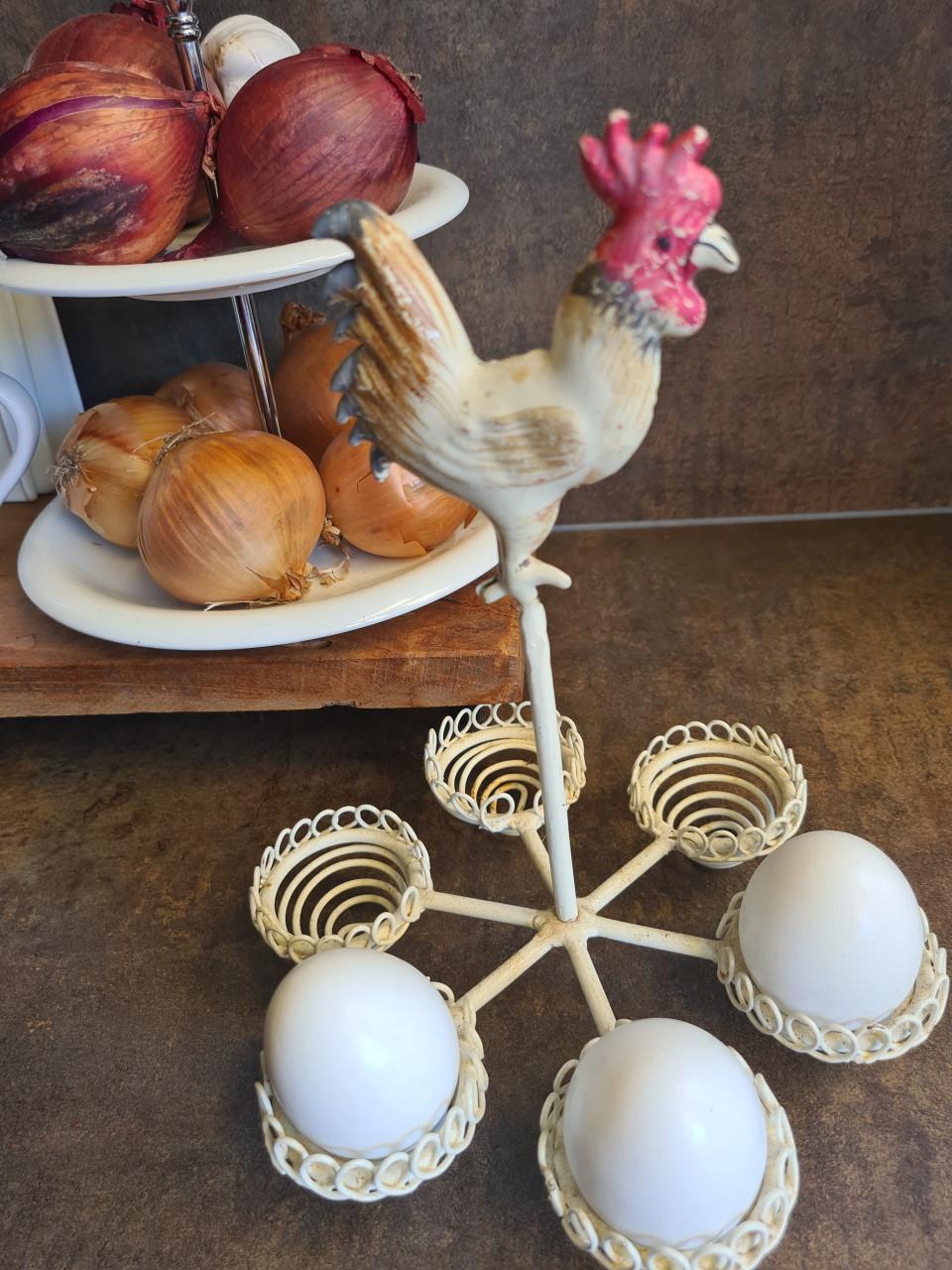 Vintage, brocant Eierrek met Haan - Keuken Decoratie