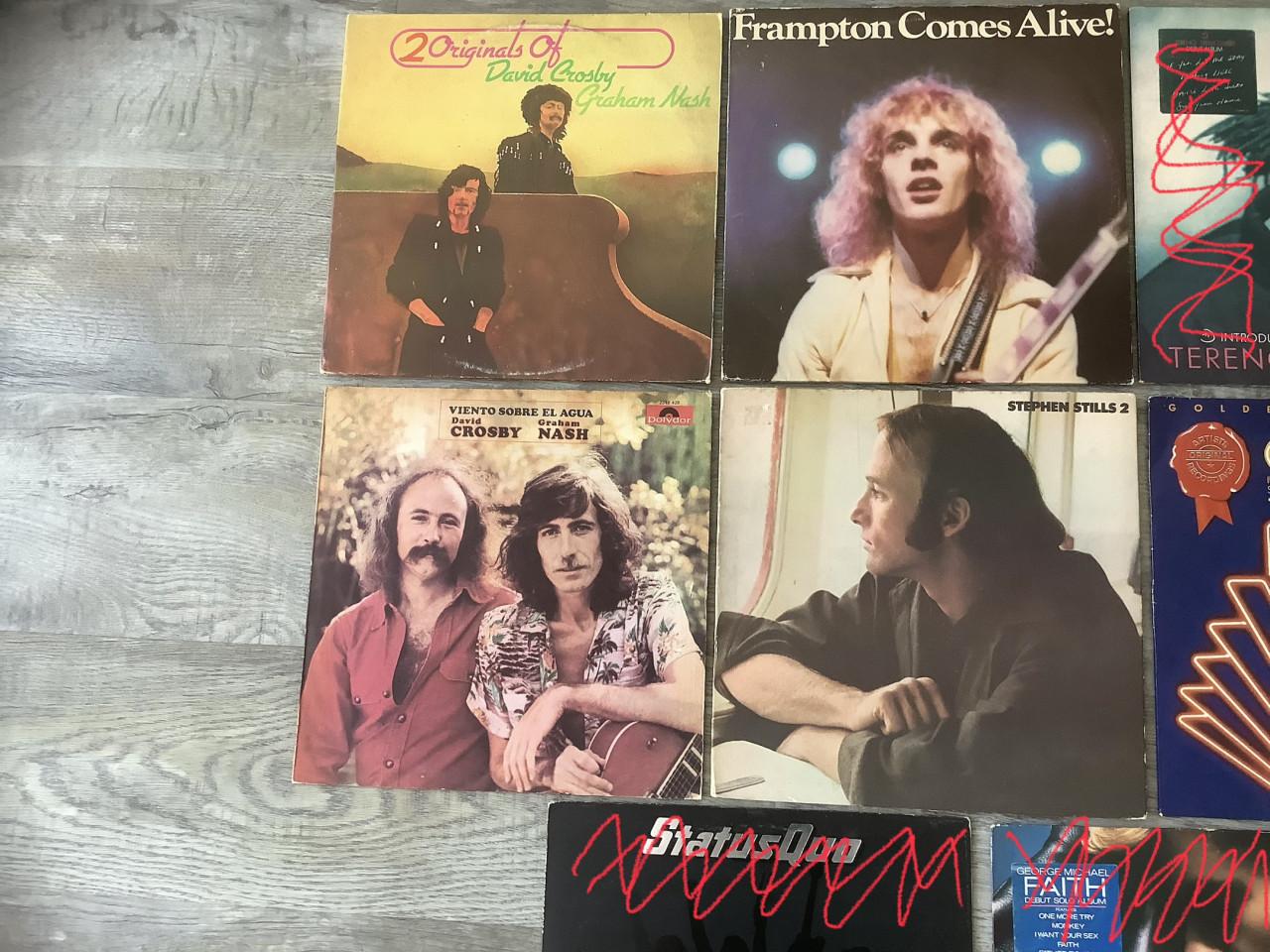 Verzameling van 7 Rock LP’s Jaren ‘70/‘80