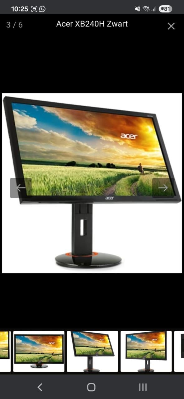 Monitor Acer Predator XB240H , 24 Inch, 144 Hz