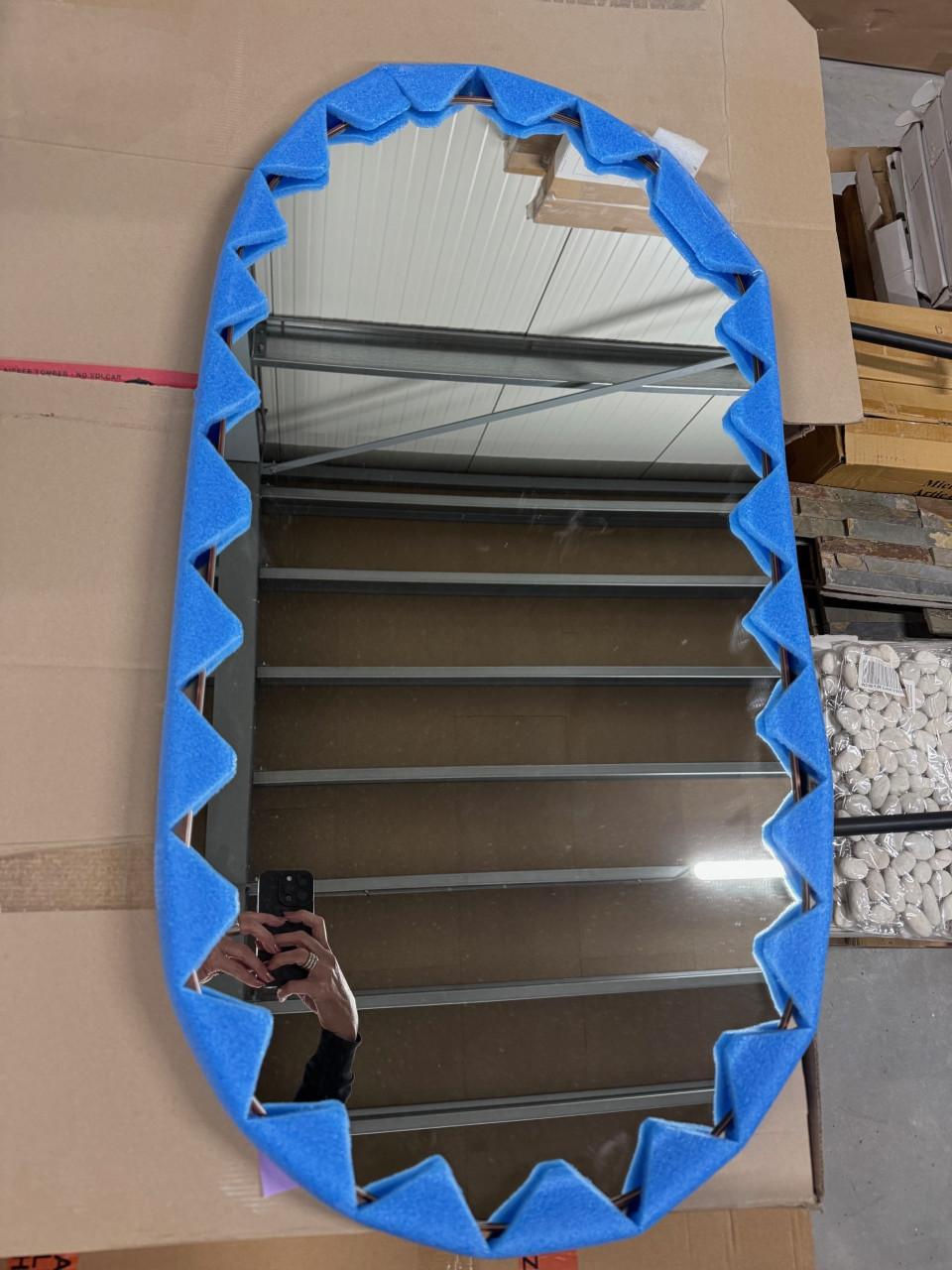 Ovale kopere spiegel B500xH1000mm