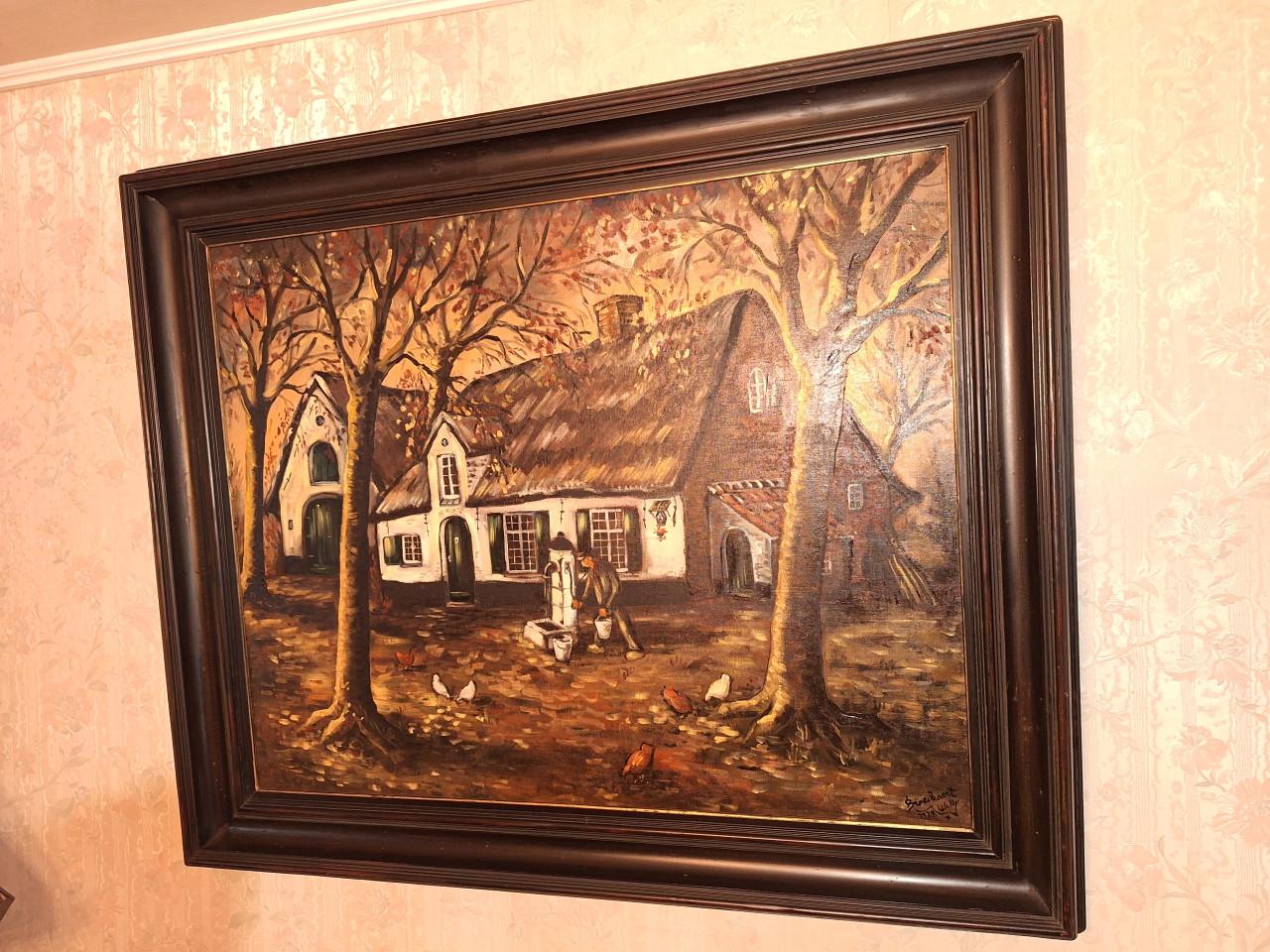 Schilderij Boerderij met pomp van Willy Broeckaert