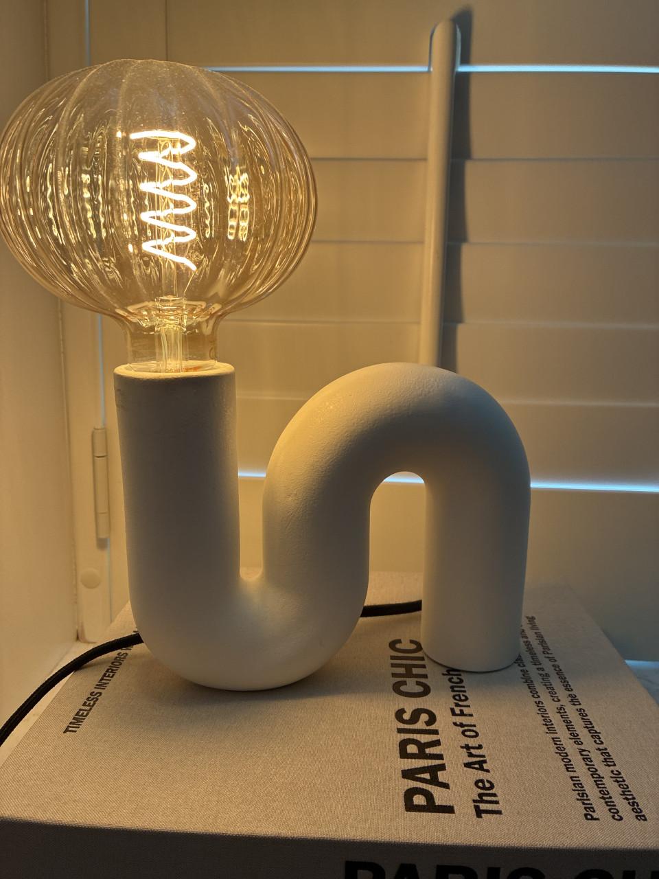 Tafel lamp van keramiek - steen