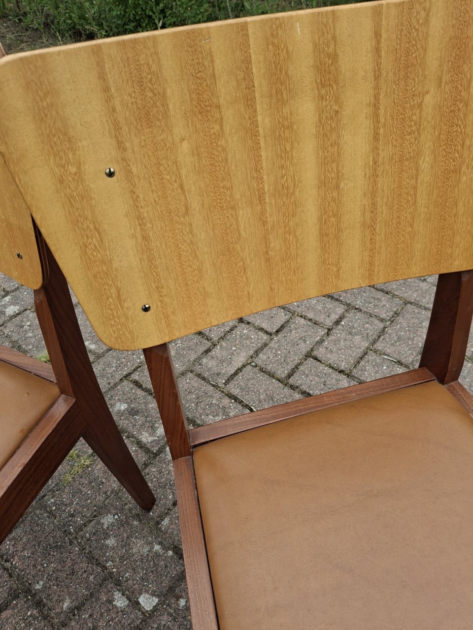 Vintage stoelen bruin leder