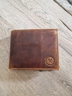 Leren portomonnee heren/dames Hide&Stitches bruin NIEUW (meerdere beschikba