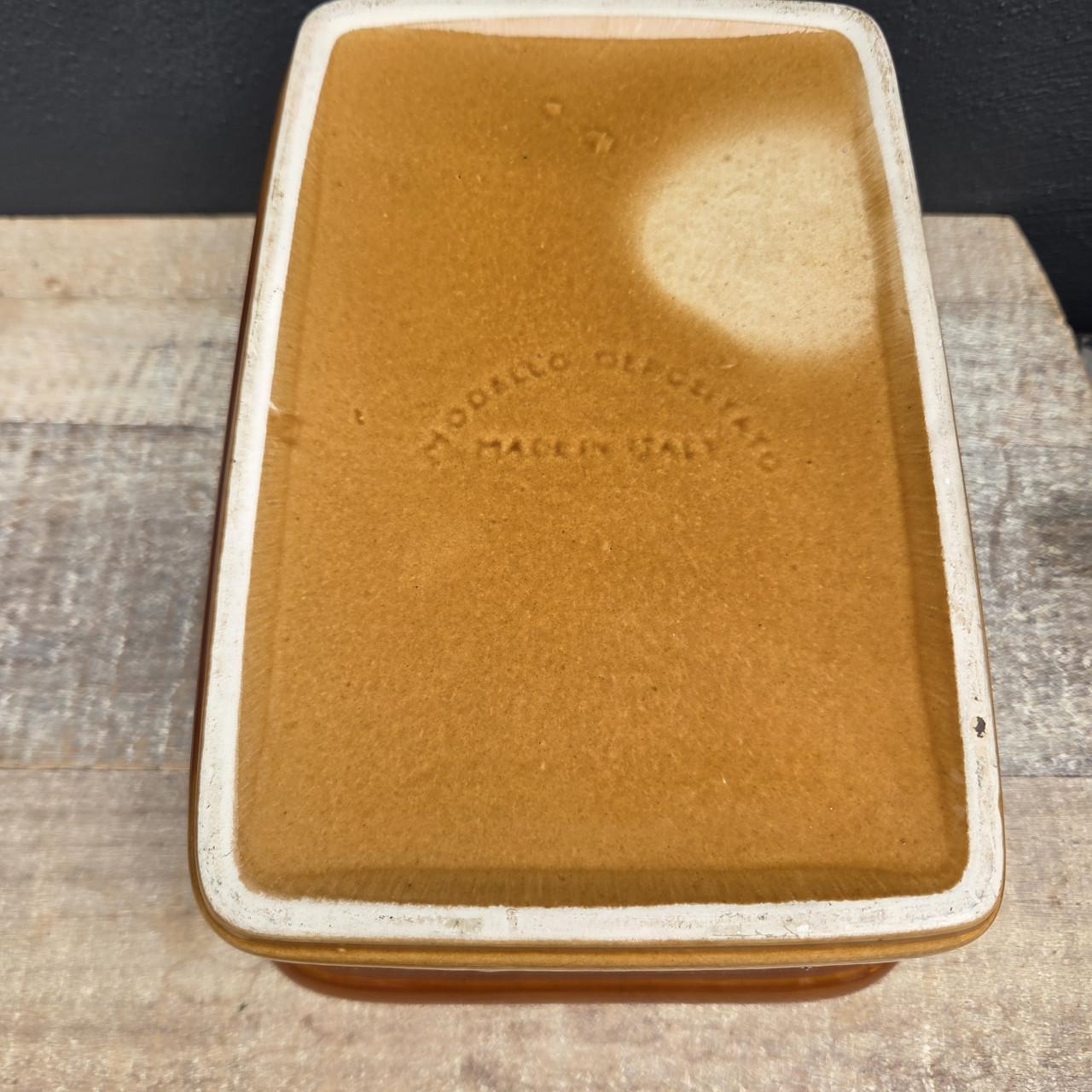 Grote brocante keramische ovenschaal eend, terrine