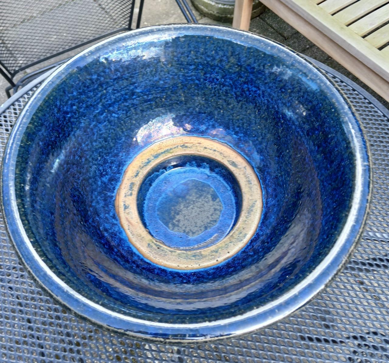 Waterschaal - minivijver  keramiek - blauw