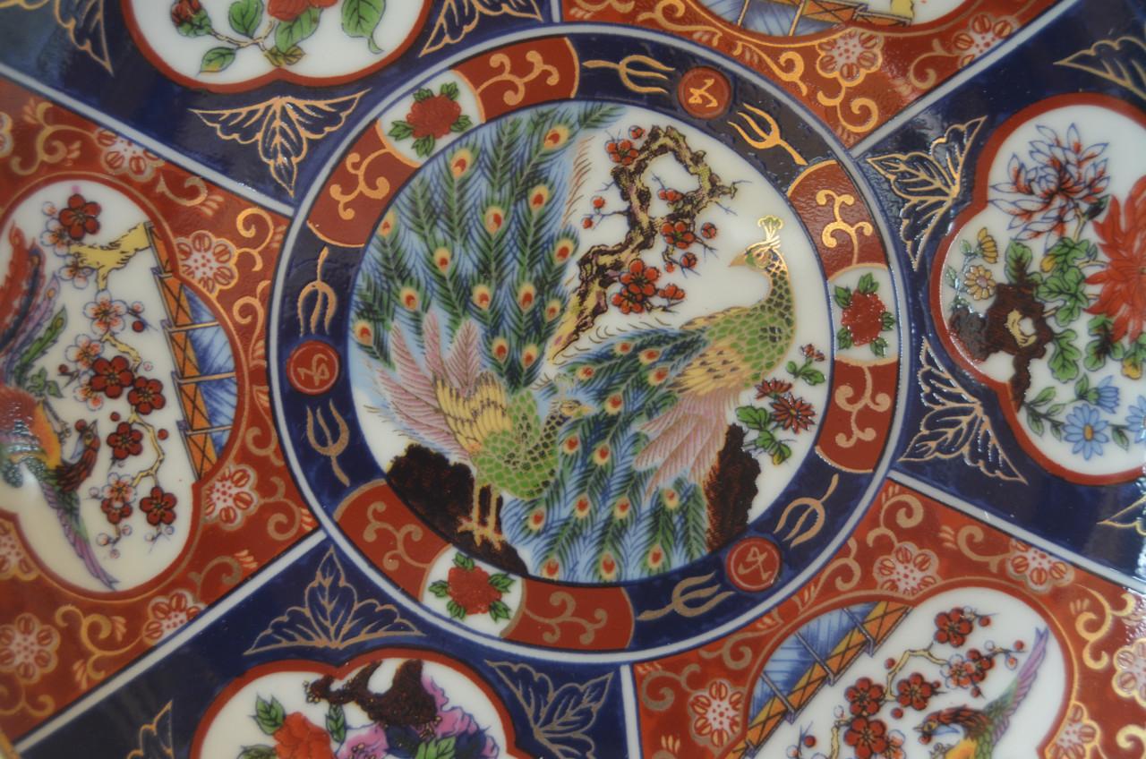 3 Japanse bordjes decor vogels, in prima staat.