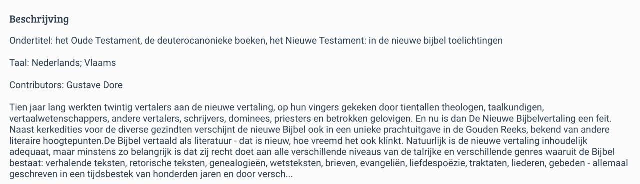 Bijbel met prenten van Gustave Doré