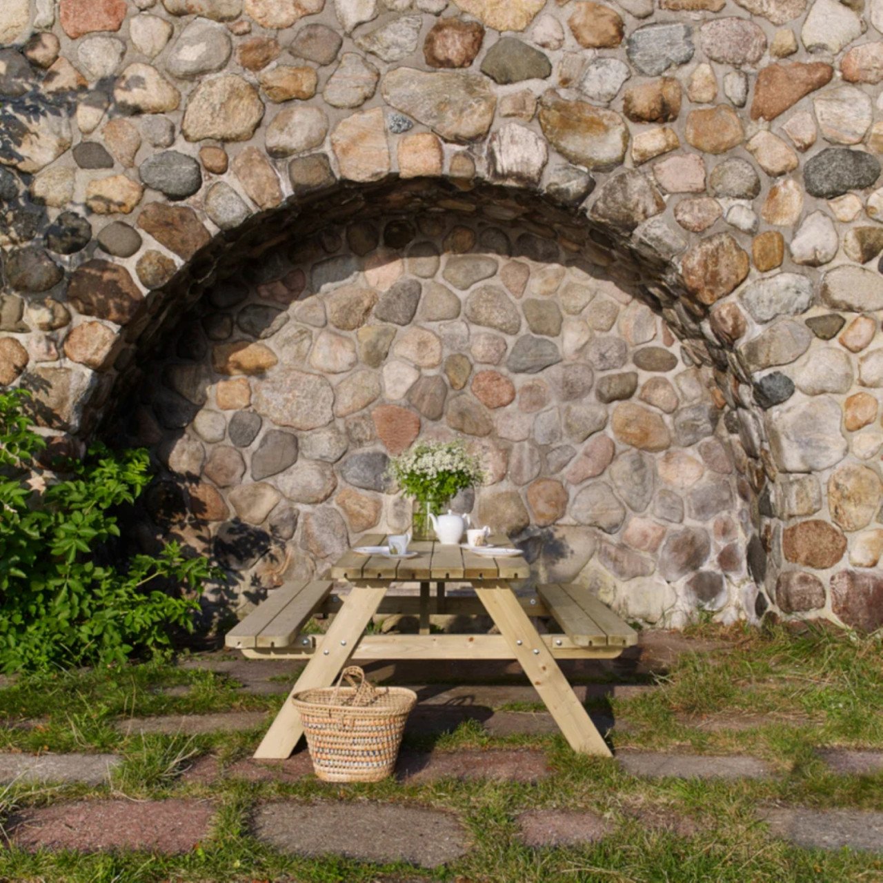 Picknicktafel Lussuoso 180 cm met afgeronde hoeken