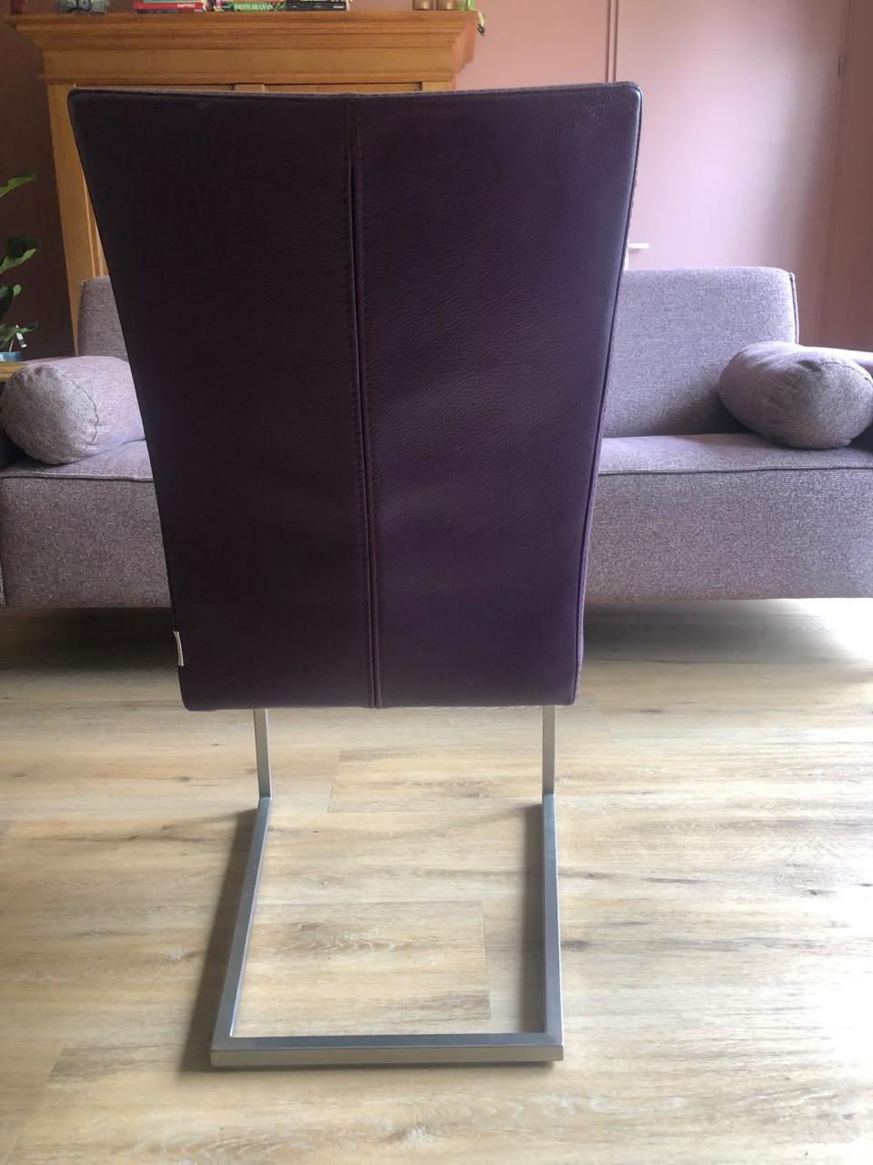 6 paarsleren eetkamerstoelen (Bert Plantagie)