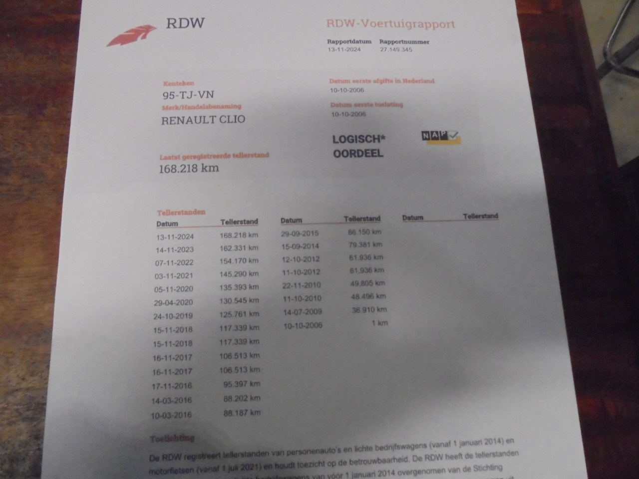 Clio 1.2 – 16V Exception168.218 Km met N.A.P Apk nieuw februari 2026