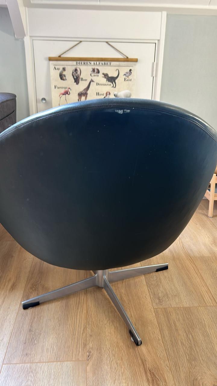 Vintage groene leren draaistoel