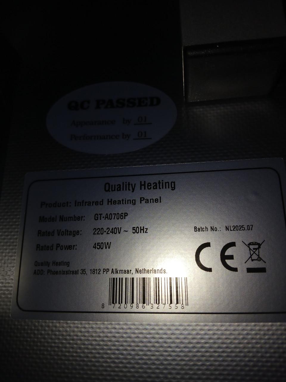 Infrarood verwarming 3 stuks 450 Watt