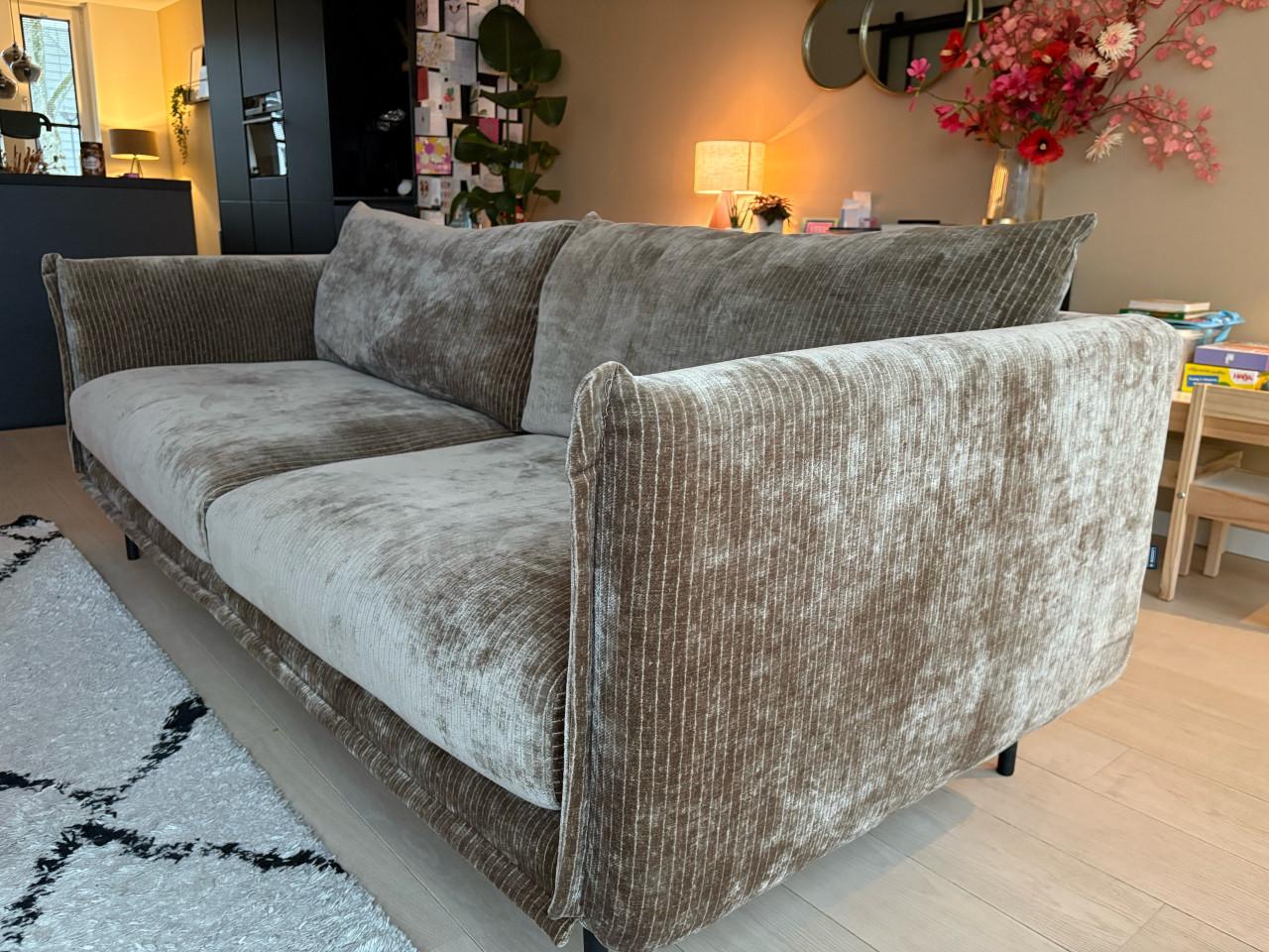 Bruine stoffen 3-zits bank van Loods 5