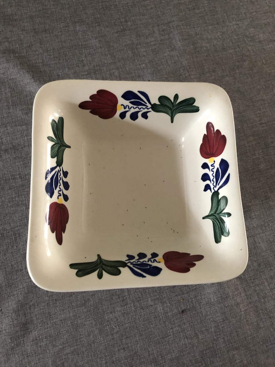 Boerenbont vierkante schaal