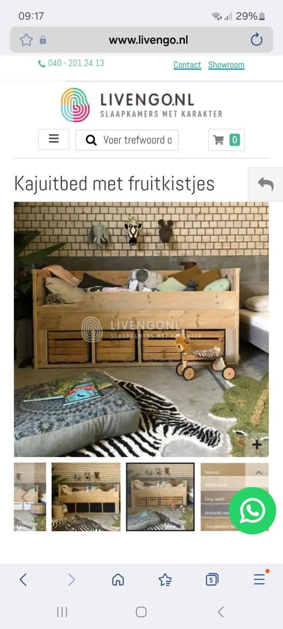 Kajuitbed met fruitkistjes