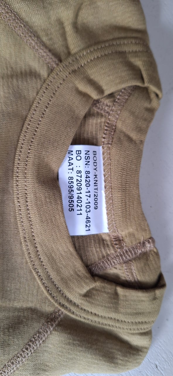 Body Knit Hemd Korte Mouw Ondershirt Olijfgroen Katoen maat L