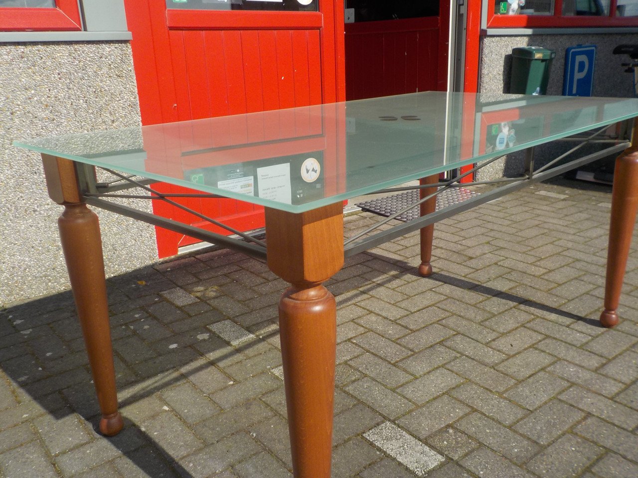 Glazen eettafel 180 x 90 cm in zeer goede staat