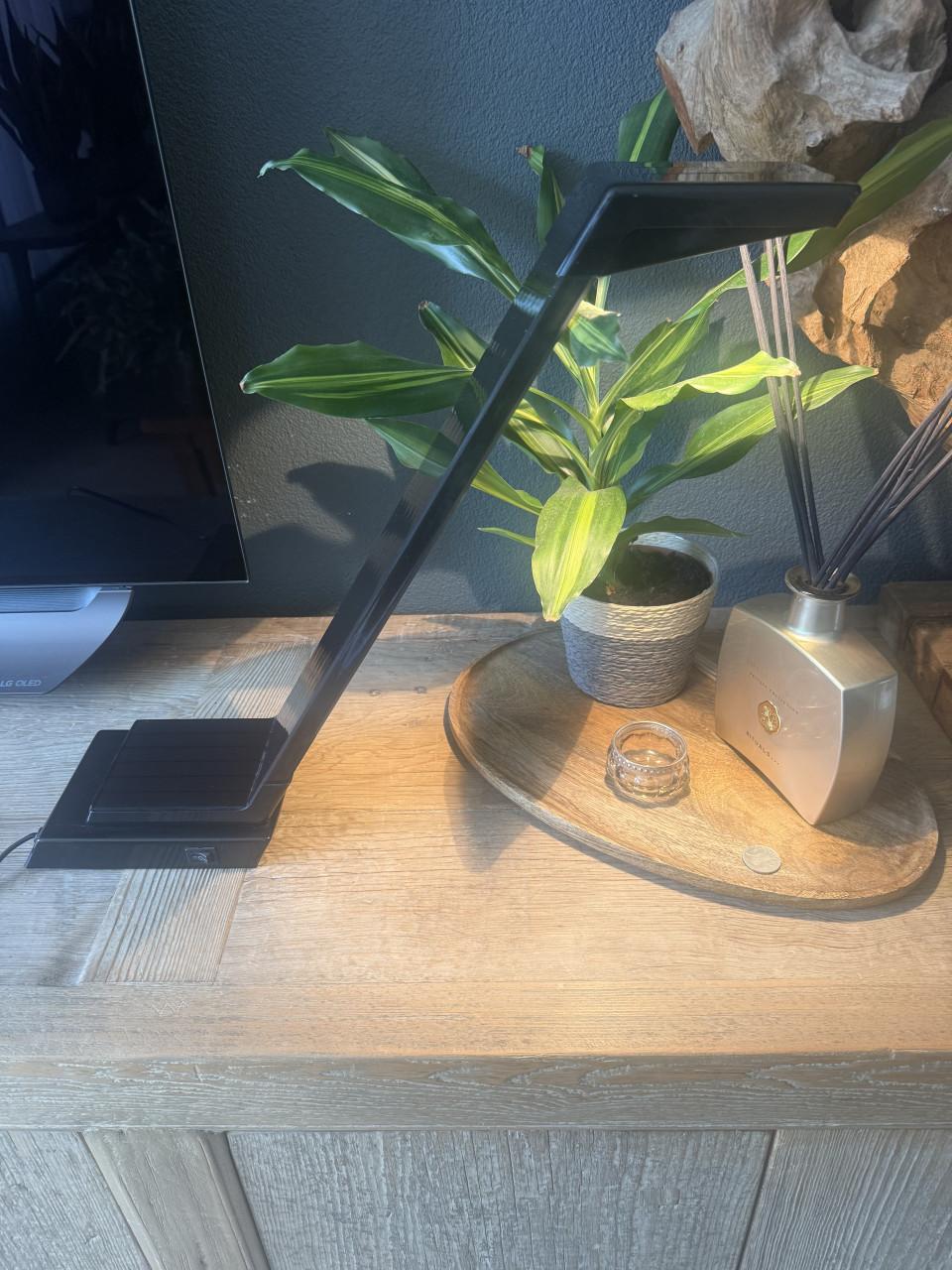 Vintage Post Moderne tafel-/bureau lamp zwart