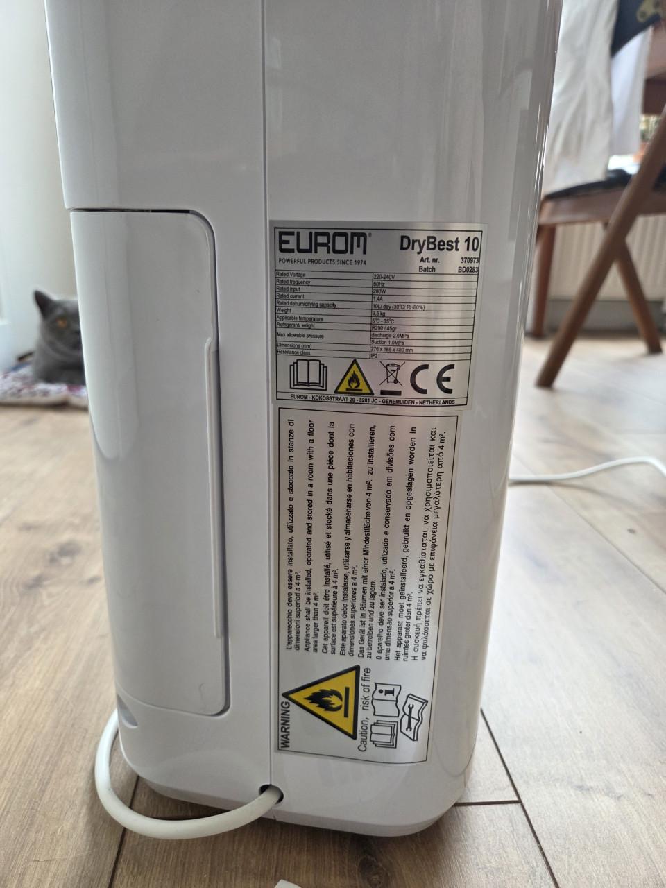 Eurom BestDry 10 luchtontvochtiger 230W