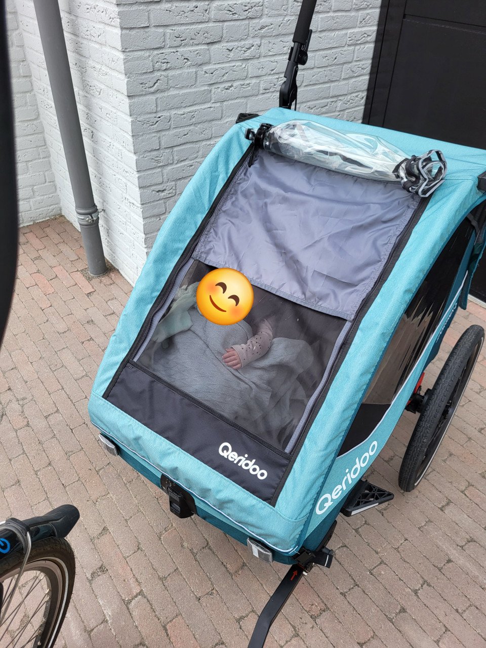 Qeridoo sportrex 2 fietskar met babyschaal