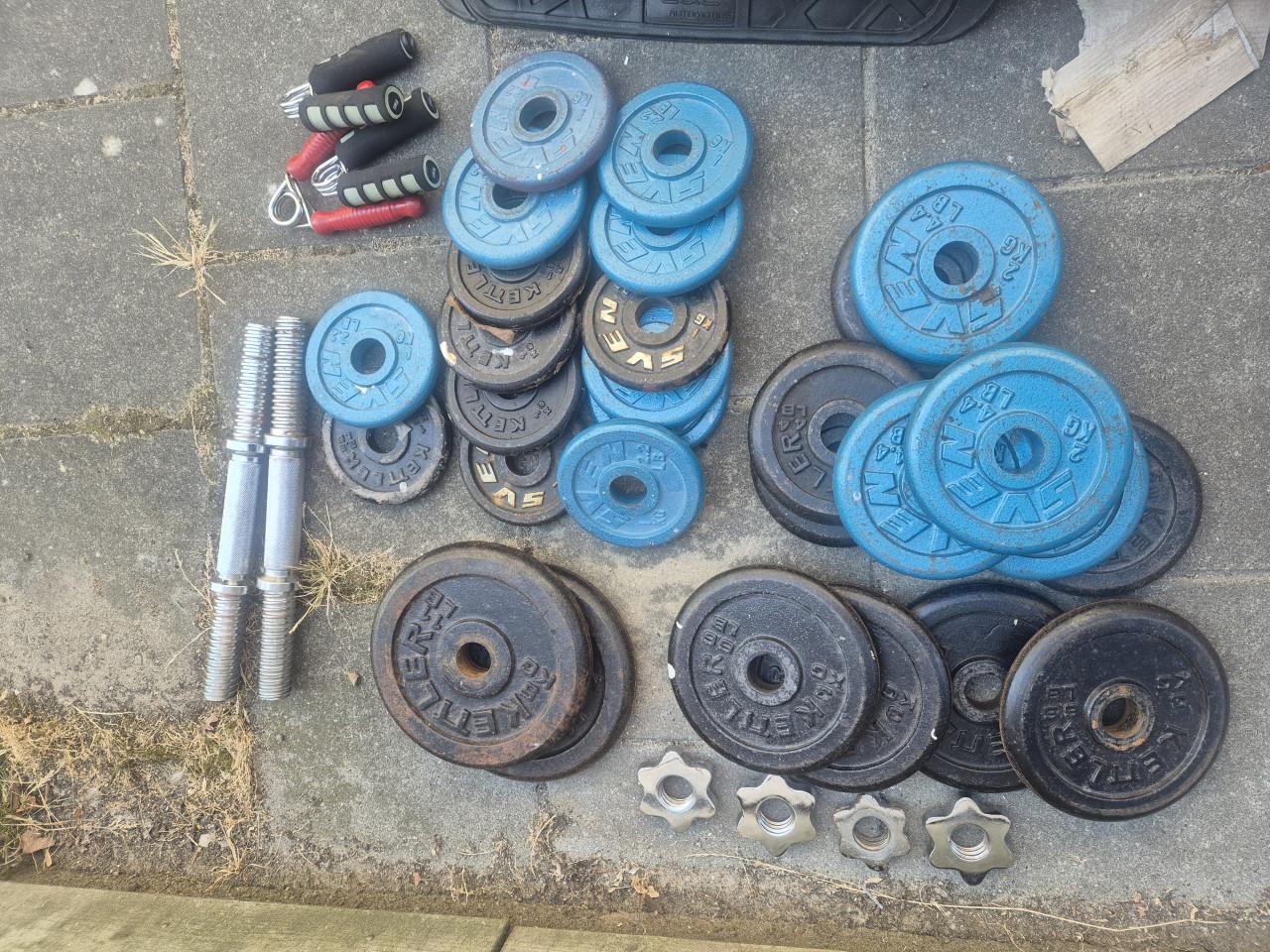 Complete Gietijzeren Halterset 50 kg – Kettler/Sven (incl. Accessoires)