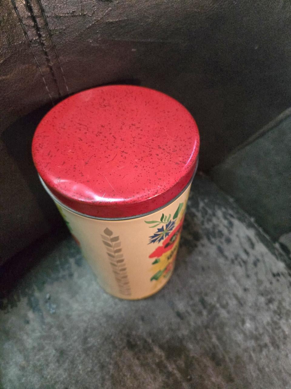 Vintage Verkade beschuitbus uit de jaren 60 H21 cm Ø10.5 cm