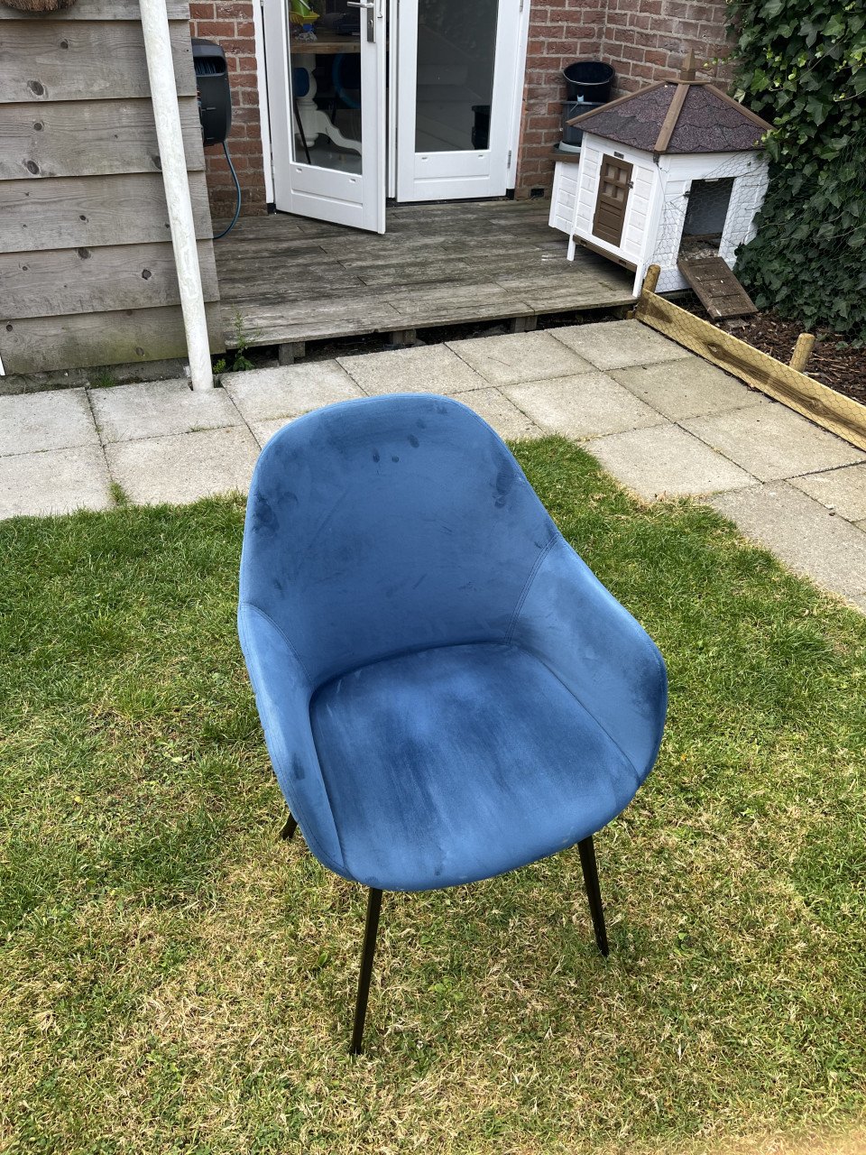 Eetkamerstoelen velvet blauw