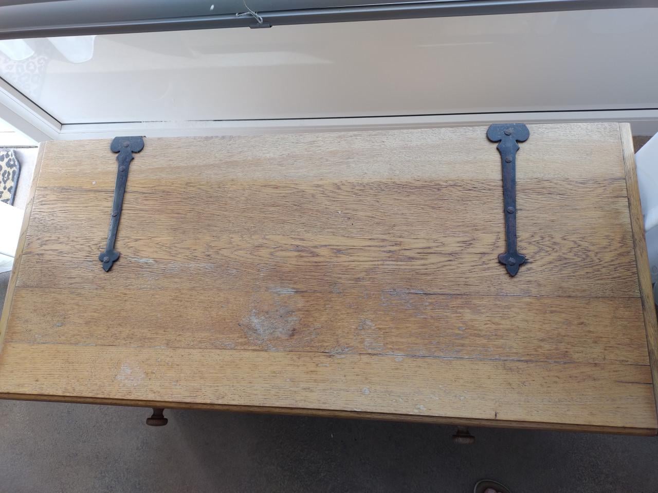 Blank eiken dekenkist/kastje met ook een klep aan voorzijde
