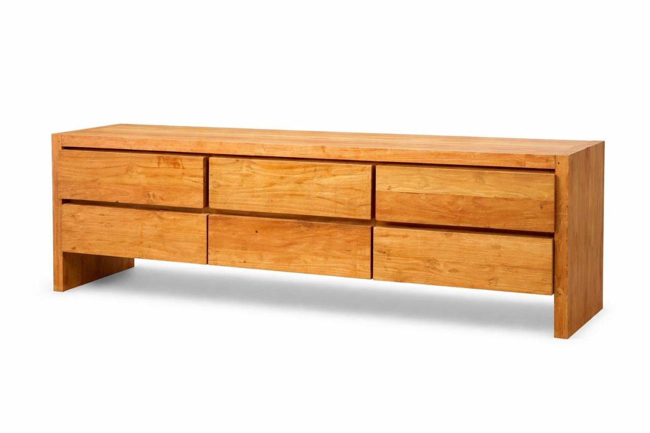 Teak Dressoir/TV-meubel – 6 lades