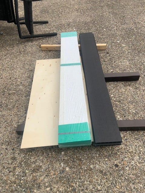 Te koop; composiet planken schutting klikoombouw tuindeur balkon afscheidin