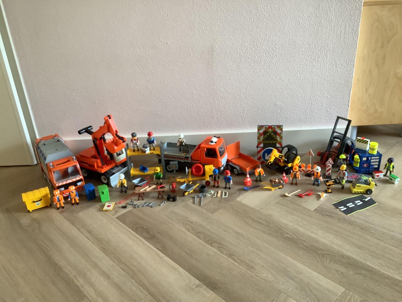Partij Playmobil van 9 sets bouwvakkers