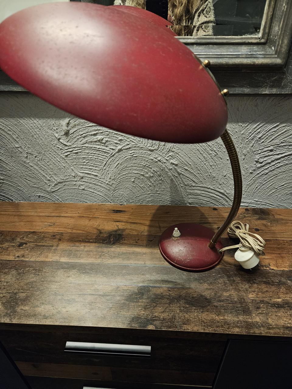 Vintage design bauhaus bureaulamp met flexibele arm - Rood