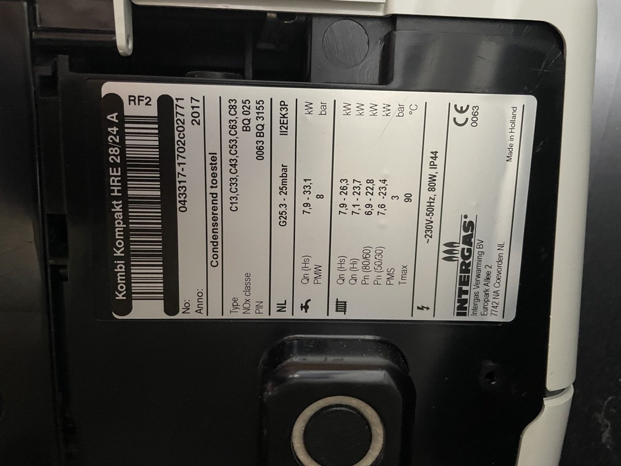 Gasketel Intergas Kombi Kompakt HRE 28/24A