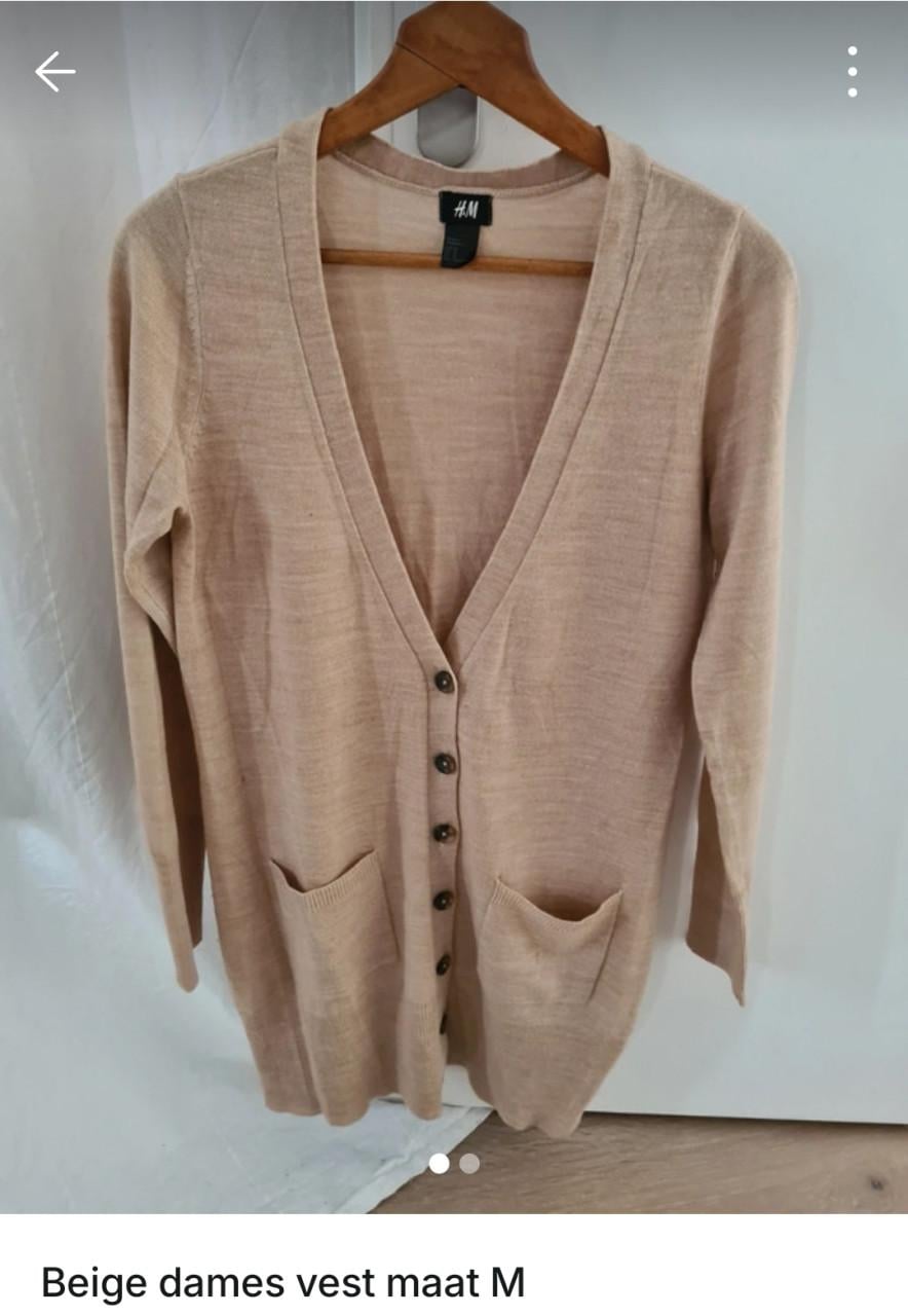 Crème dames vest maat M