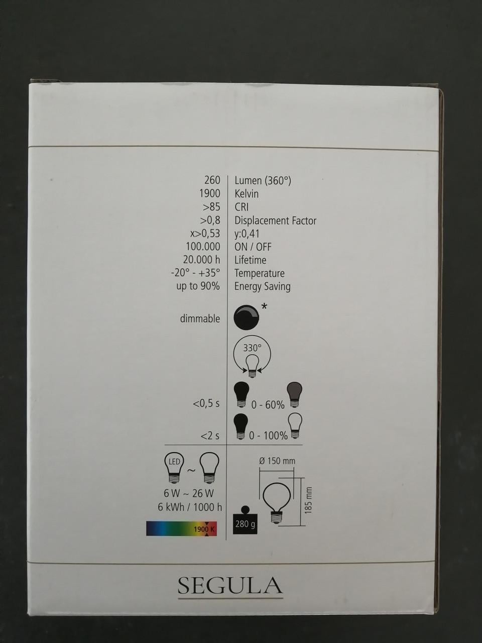 Nieuwe LED lamp FLOATING GLOBE 150 - smokey grey dimbaar