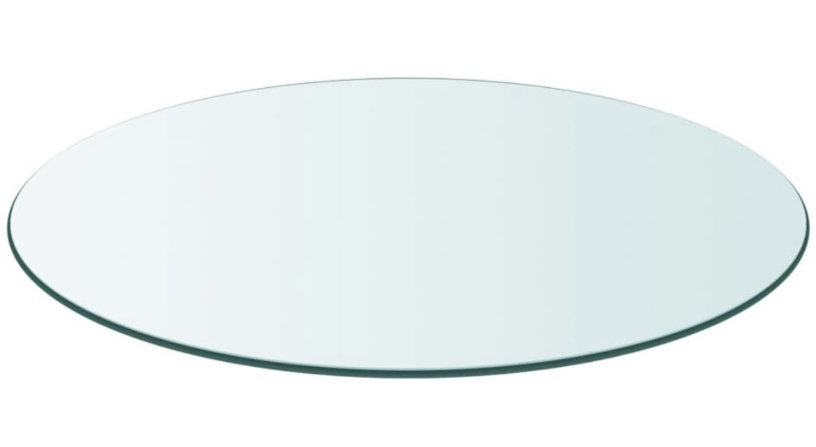 Nieuw tafelblad glas / gehard veiligheidsglas /. Diameter 90 cm